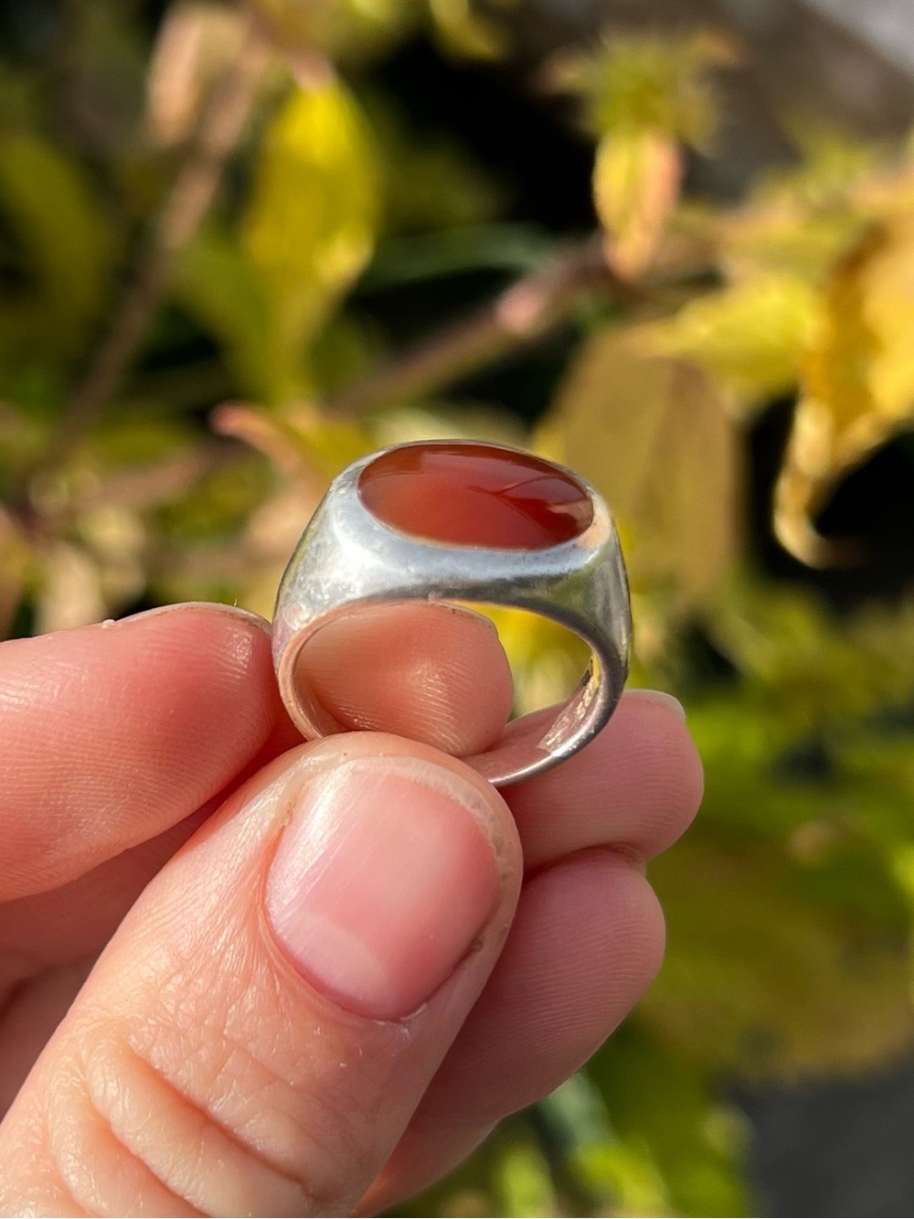 Vintage Sterling Carnelian Ring